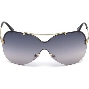 Shield Sunglasses Rimless Gold Accents Fashion Sun Glasses Trendy Oversized New‎